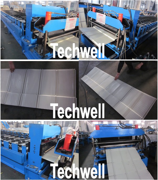 Minimalistisch de Tegelbroodje die van het Metaaldak Machine met 18 het Vormen zich Posten vormen
