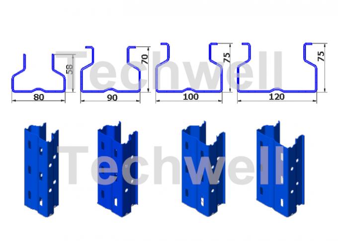 Opslagpallet die en Recht Broodje opschorten rekken die Machine voor 80/90/100/120mm Rechte Rekprofielen vormen