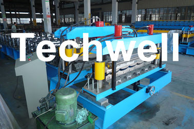 Wave Tile / Color Steel Tile Roll Forming Machine With Touch Screen PLC Control System