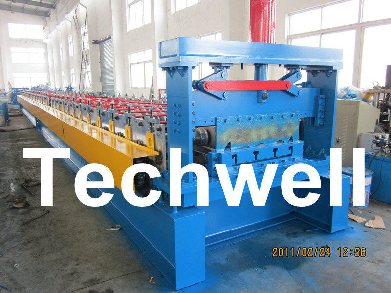 0.8 - 1.5mm van de Vloerdecking van het Staalmetaal het Bladbroodje die Machine voor het Dek van de Dakvloer vormen